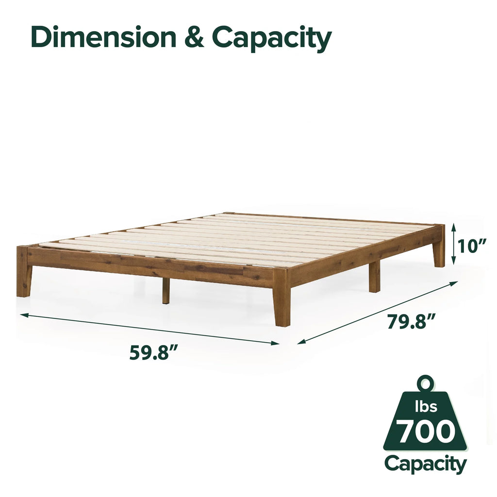 10" Wood Platform Bed Frame, Queen X655813