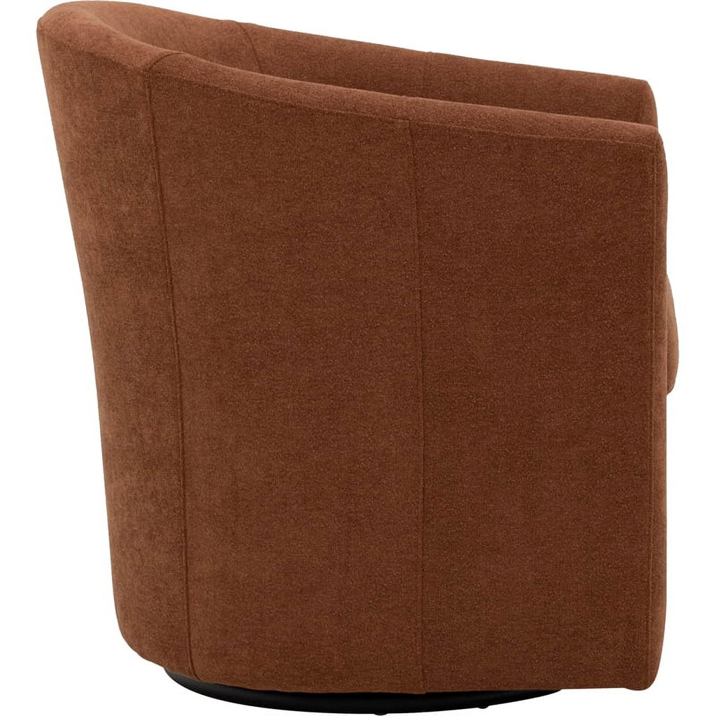 Orange Fabric Swivel Club Chair U31455