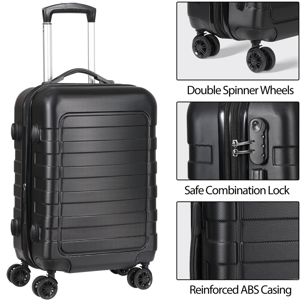 22-inch Hardside Expandable Spinner Luggage Black R27411