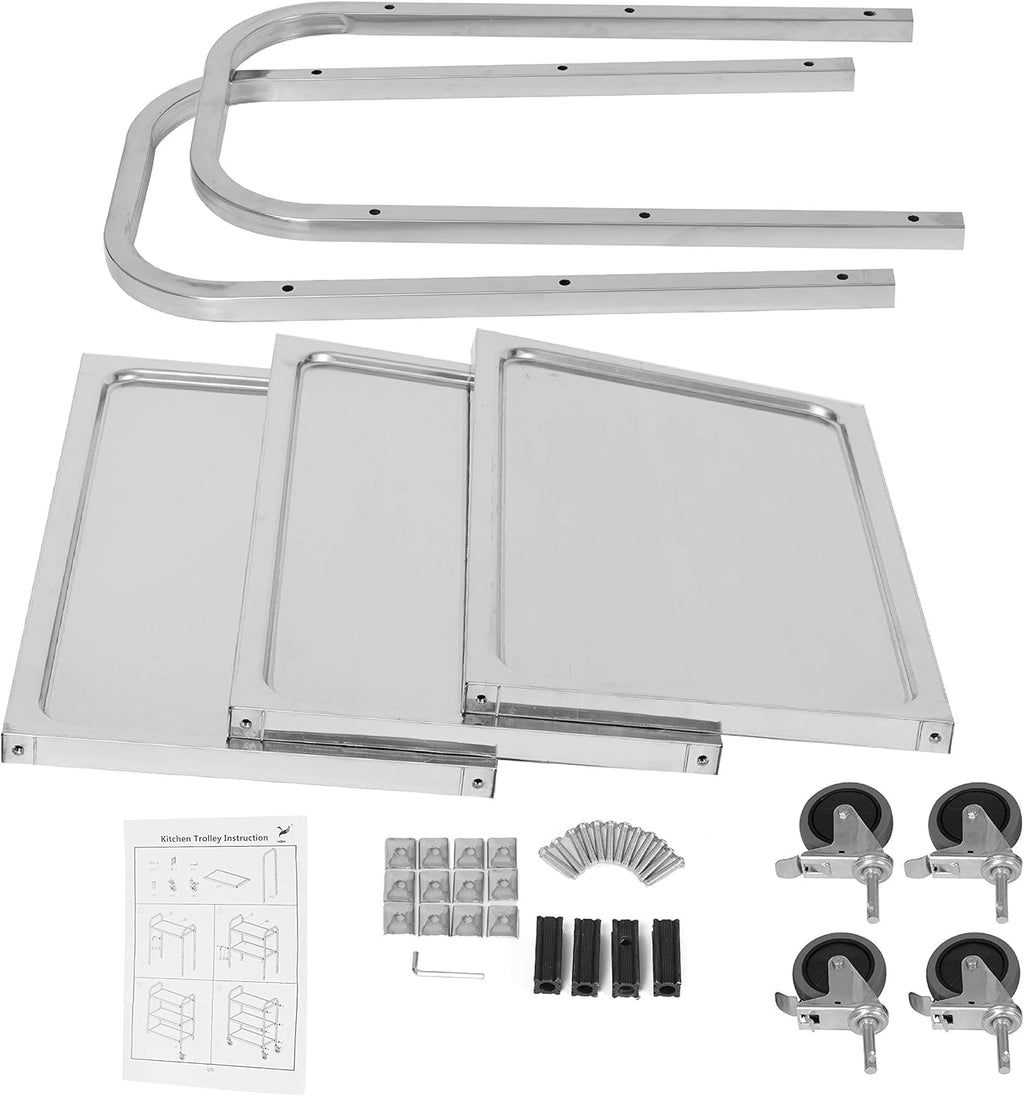 Stainless Steel 3-Tier Kitchen Trolley H943286