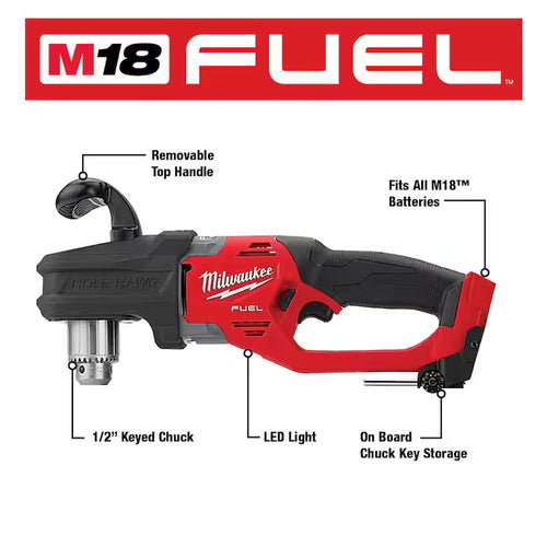 18-Volt Li-Ion Brushless Cordless 1/2 in. Right Angle Drill with Hole Saw Kit V518270