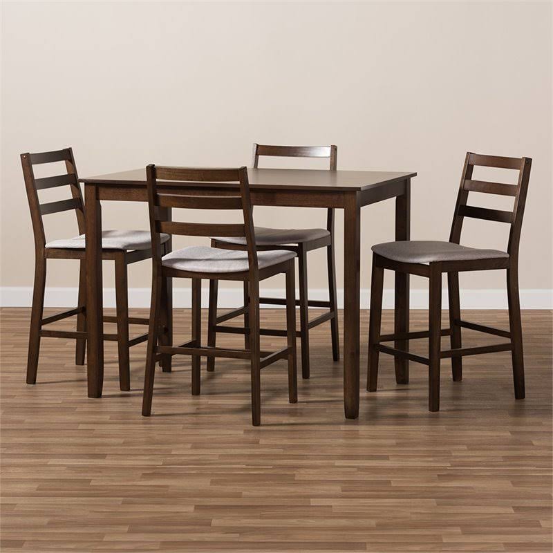 5 Piece Counter Height Dining Set in Light Gray S18607