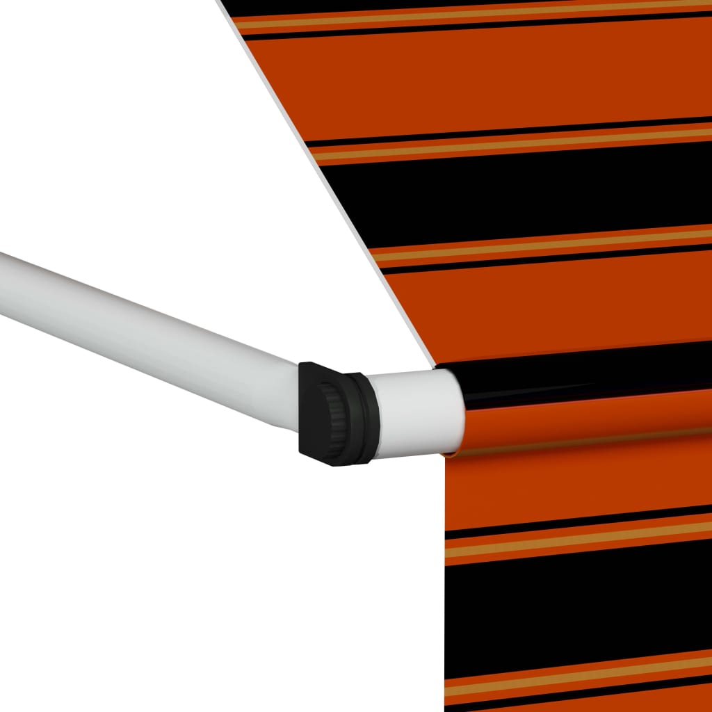 118.1" Manual Retractable Awning Orange and Brown O1195