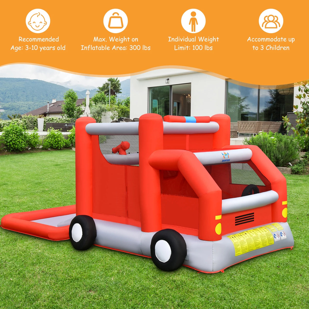 Inflatable Castle Water Park Kids Bounce House with 480W Blower Y81025