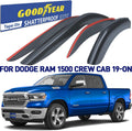 Shatterproof Side Window Deflectors for Trucks Dodge RAM 1500 2019-2022 Crew Cab, Tape-on Rain Guards, 4pcs Z172