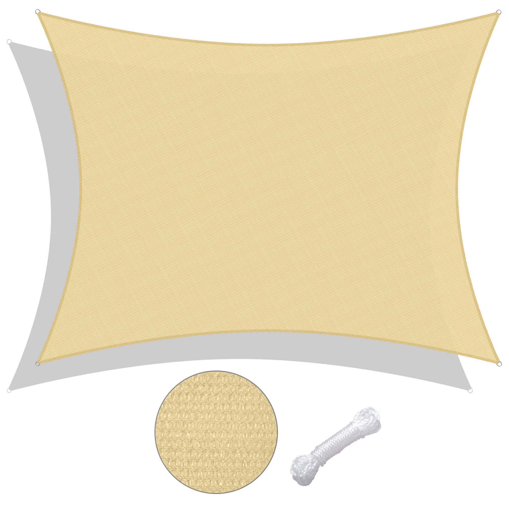 16x12 Ft 97% UV Block Rectangle HDPE Sun Shade Sail Canopy A793524