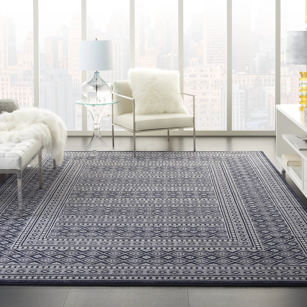 Navy Grey 8'6" x 12' Area Rug R29651