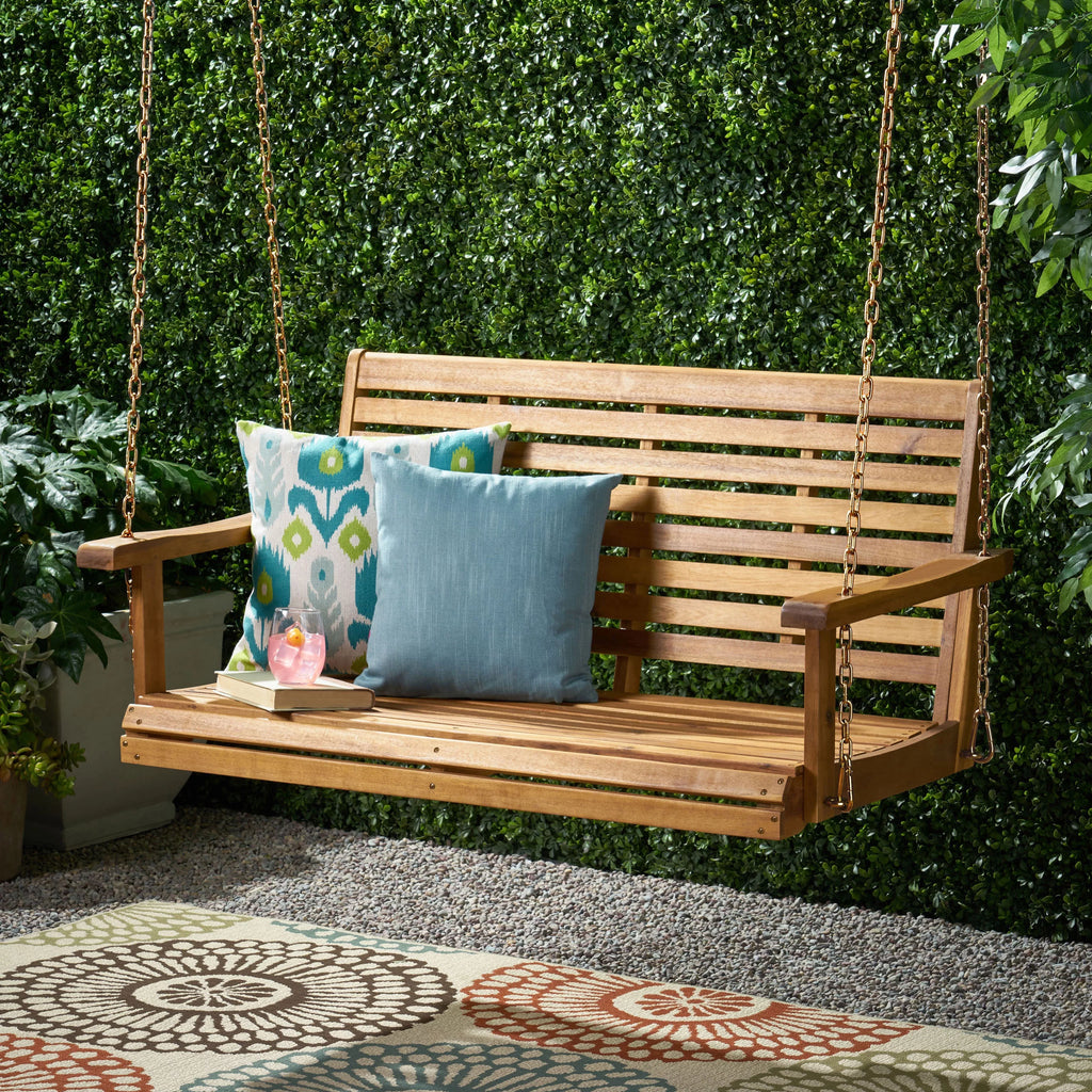 Teak Acacia Wood Porch Swing N9732