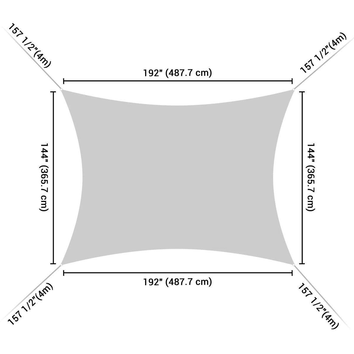 16x12 Ft 97% UV Block Rectangle HDPE Sun Shade Sail Canopy A793524