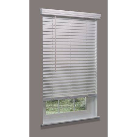 Cordless Faux Wood Blind, White, 21-1/2x22w x 4 B640020