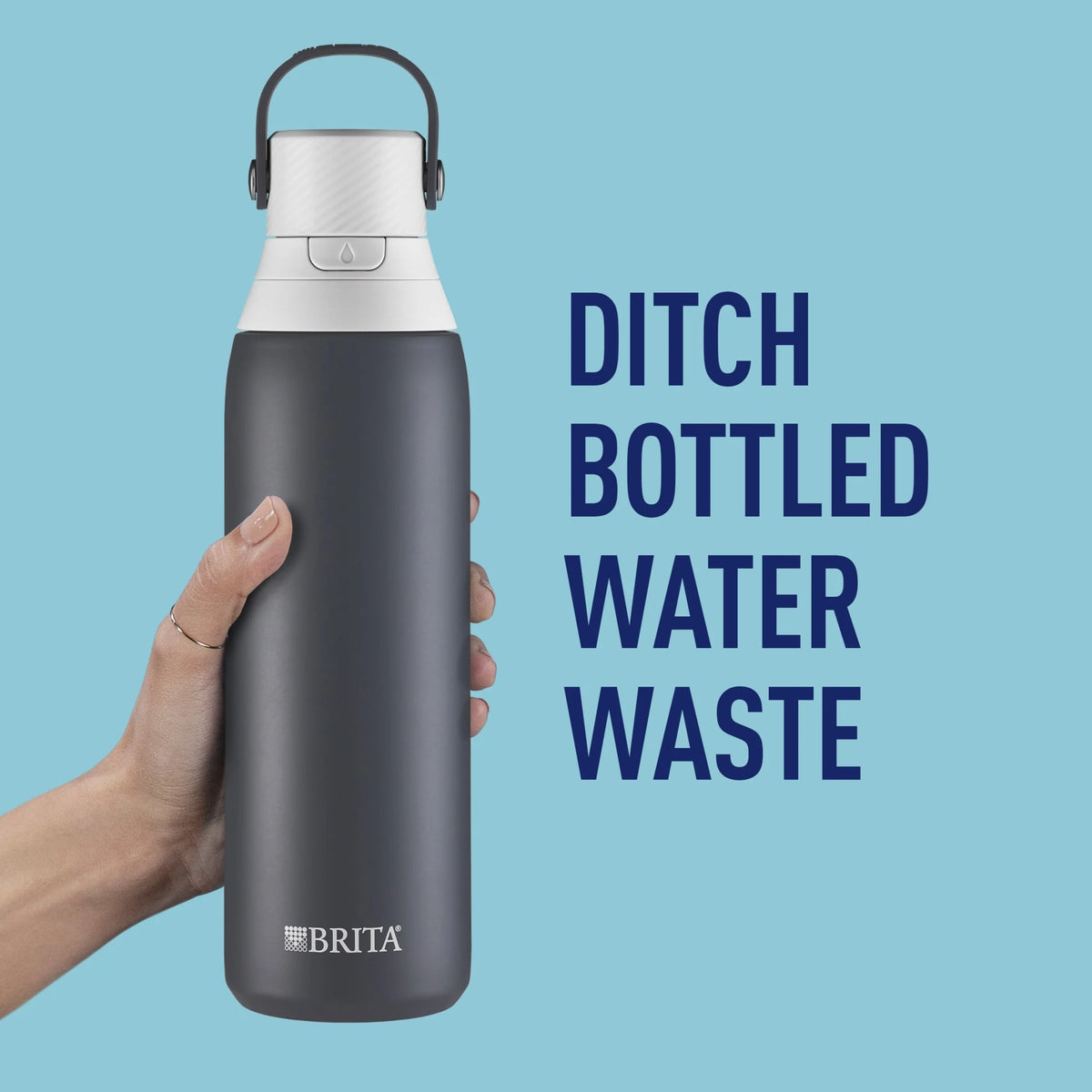 20 oz Stainless Steel Filtered Insulated Water Bottle with Straw H227878
