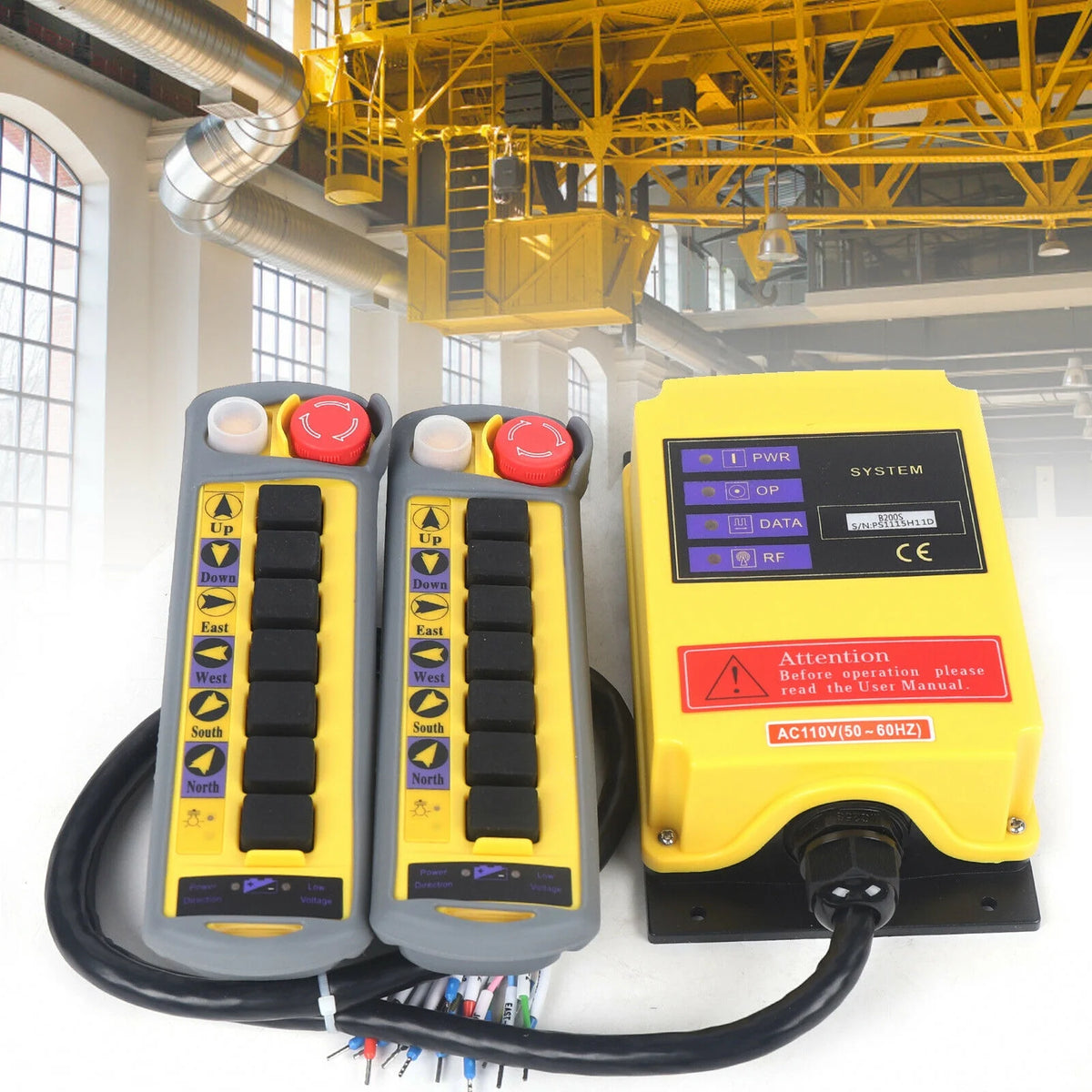 Wireless Lifting Machine 6 Channel 2 Speed Control Hoist Crane Radio Remote Control System 2 Transmitter X916