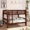 Twin Over Twin Wood Bunk Bed in Cherry P4009