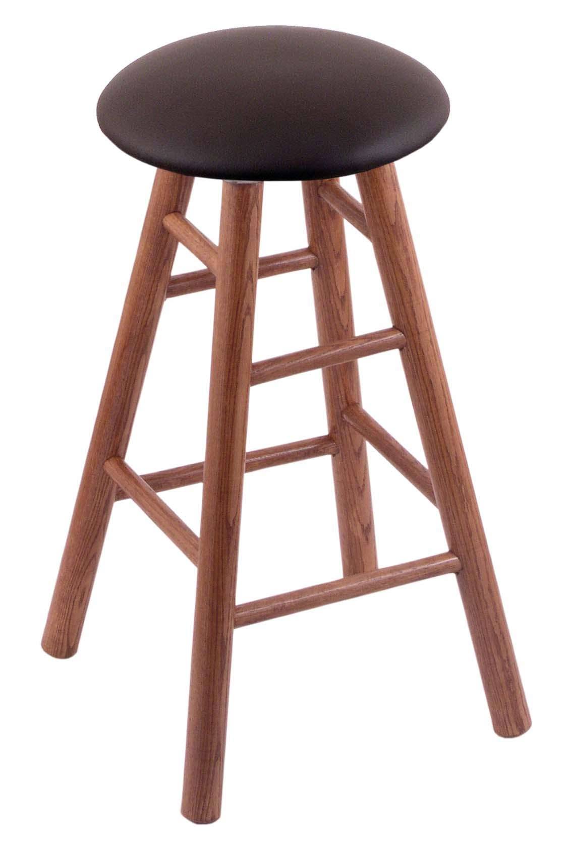 Oak Extra Tall Bar Stool with Medium Finish and Espresso Seat L8888