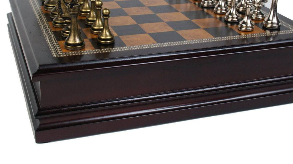 Metal Chess Set with Wood Board Q30111