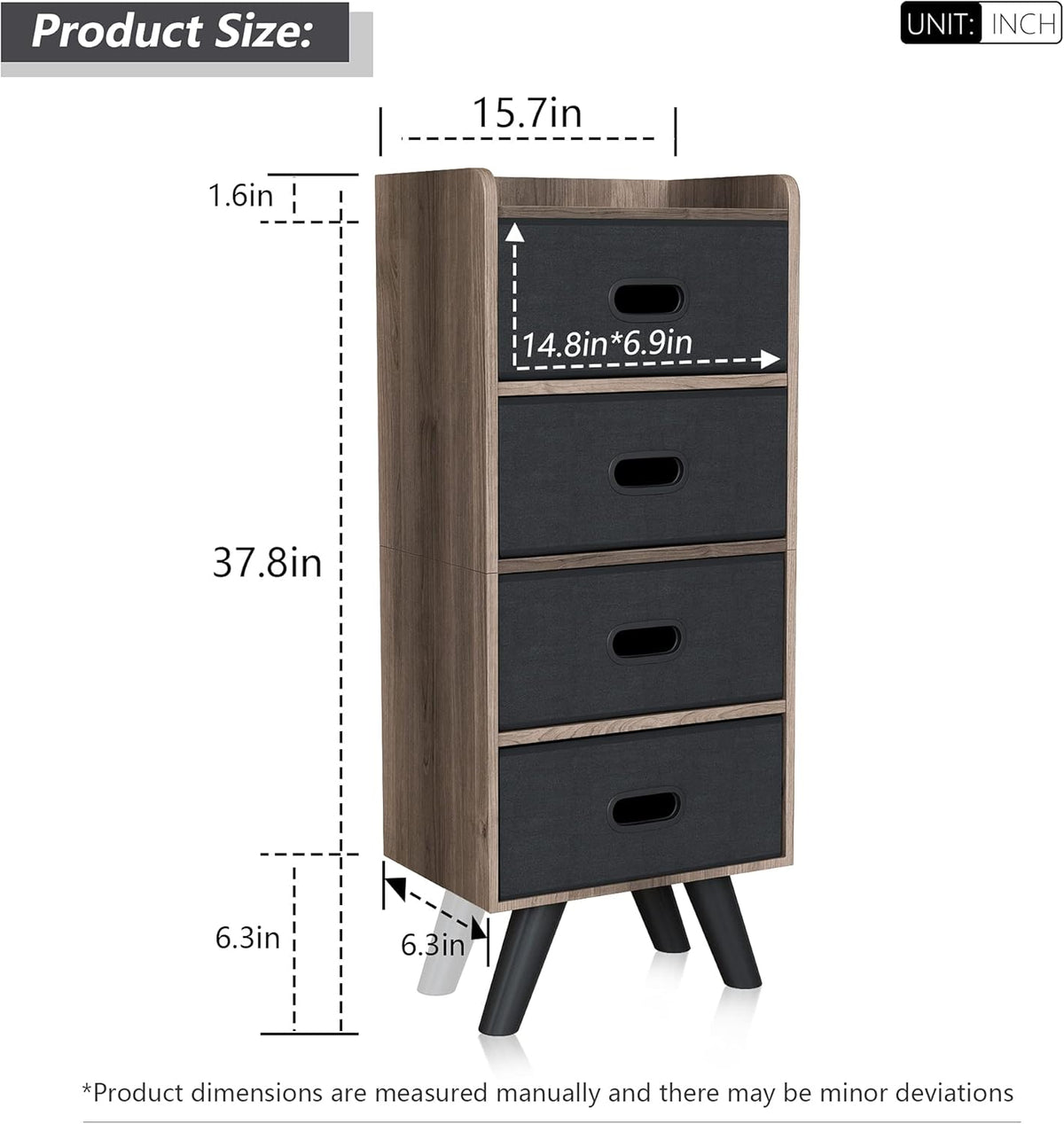 4 Drawer Wood Top Storage Dresser H456689