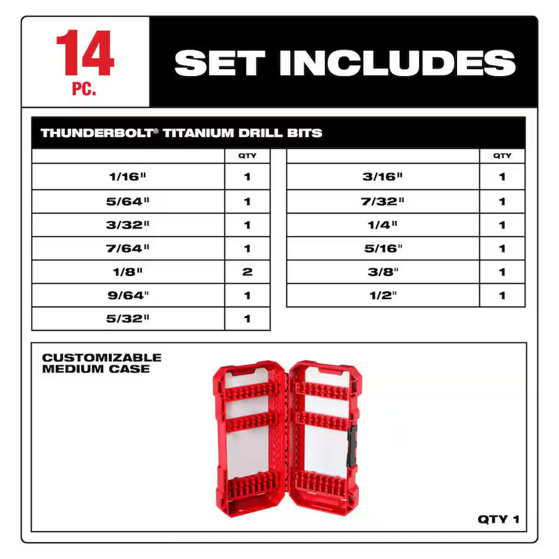 14-Piece Titanium Drill Bit Set J942456