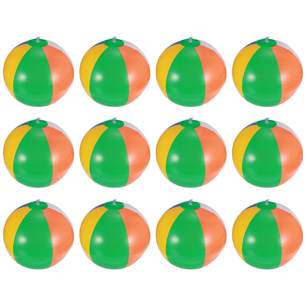 12 Pcs Inflatable Beach Balls Pool Toys J344619