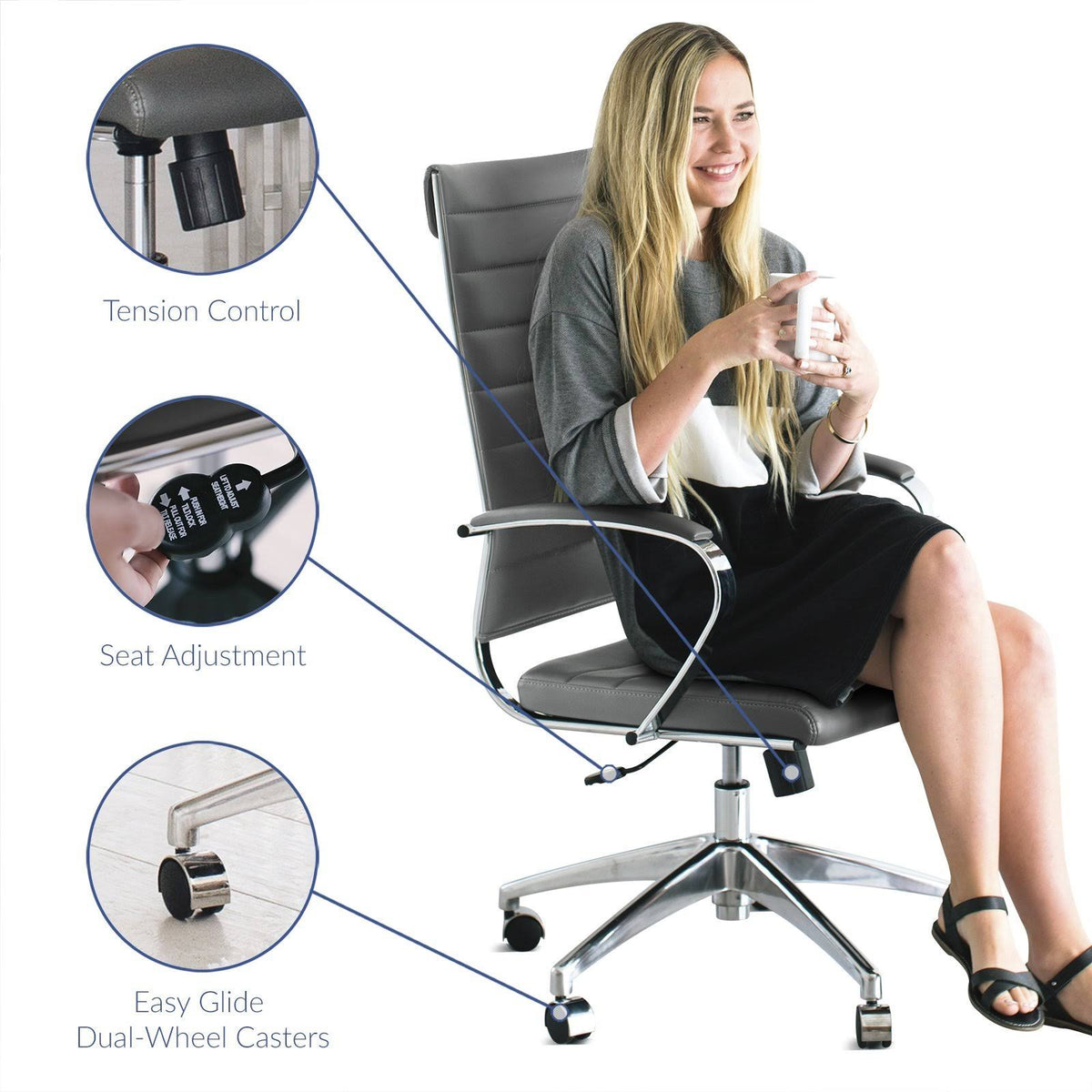 Gray Highback Office Chair I509