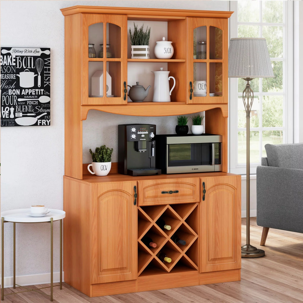 73 in. Brown MDF Pantry Kitchen Storage Cabinet B6124