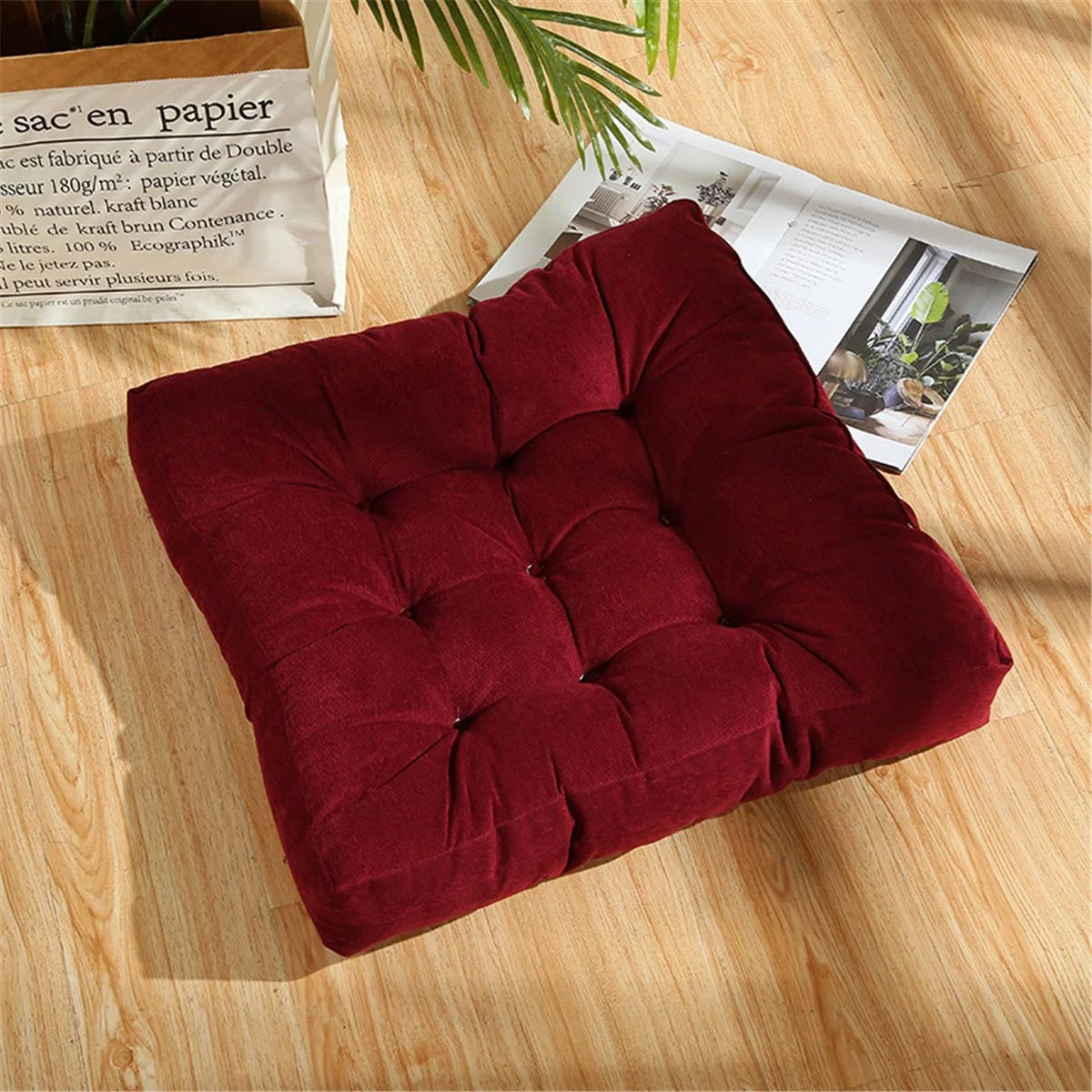 22"x22" Square Tufted Floor Pillow W7741