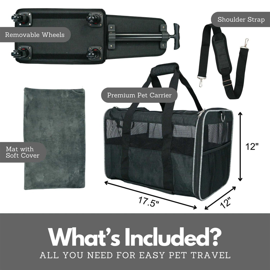Airline Approved Rolling Pet Carrier with Wheels J30284
