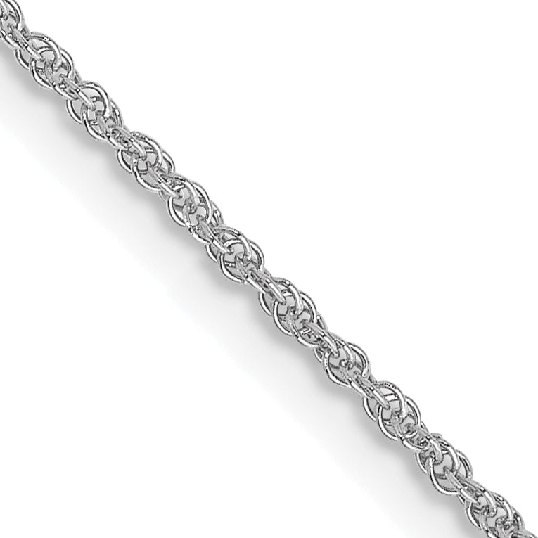 14K White Gold Baby Rope Chain Necklace 24 Inches Y423595