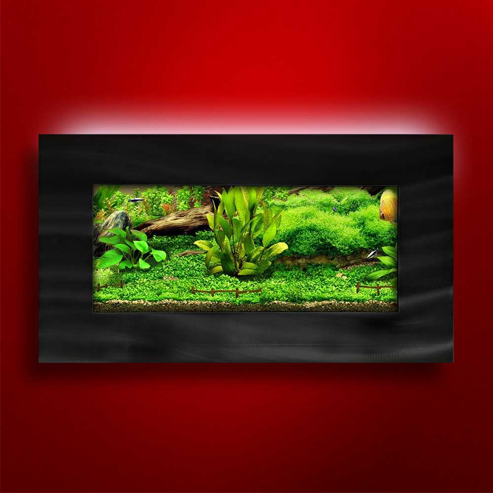 Wall Mounted Aquarium Brushed Black Up to 10 Gallons F60043