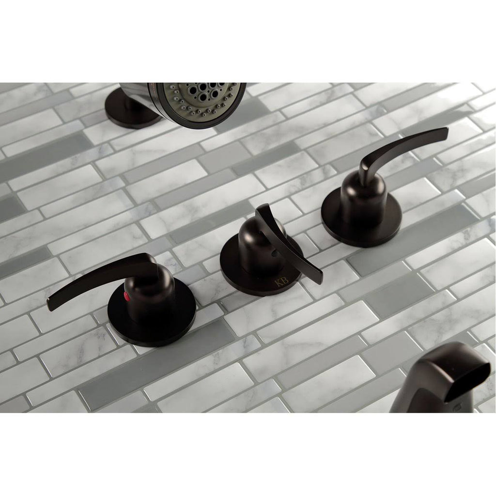 Three Handle Tub and Shower Faucet Matte Black D115943