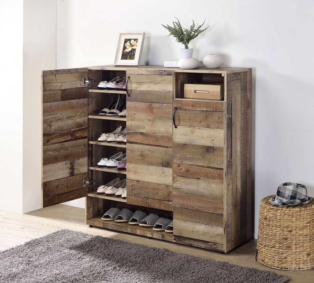 Rustic Gray Oak Cabinet X9828