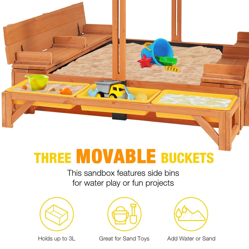 47'' Wooden Sandbox with Lid and Bench K6043
