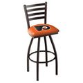 Black Swivel Bar Stool with Ladder Style Back U4293