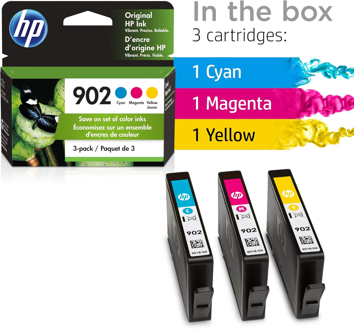 Cyan, Magenta, Yellow Ink Cartridges for HP OfficeJet 6900 Series, Pack of 2 D4556