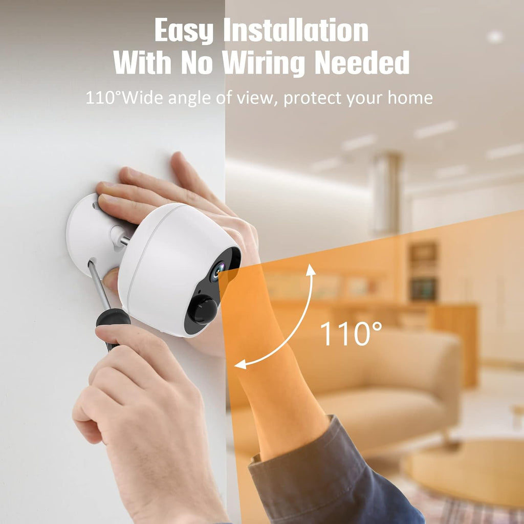 Wireless Security Camera Outdoor, 1080P Battery Powered WiFi Camera, IP65 Weatherproof R268