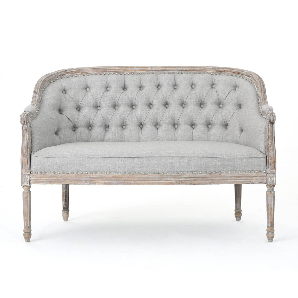 Tufted Loveseat Light Gray W544022