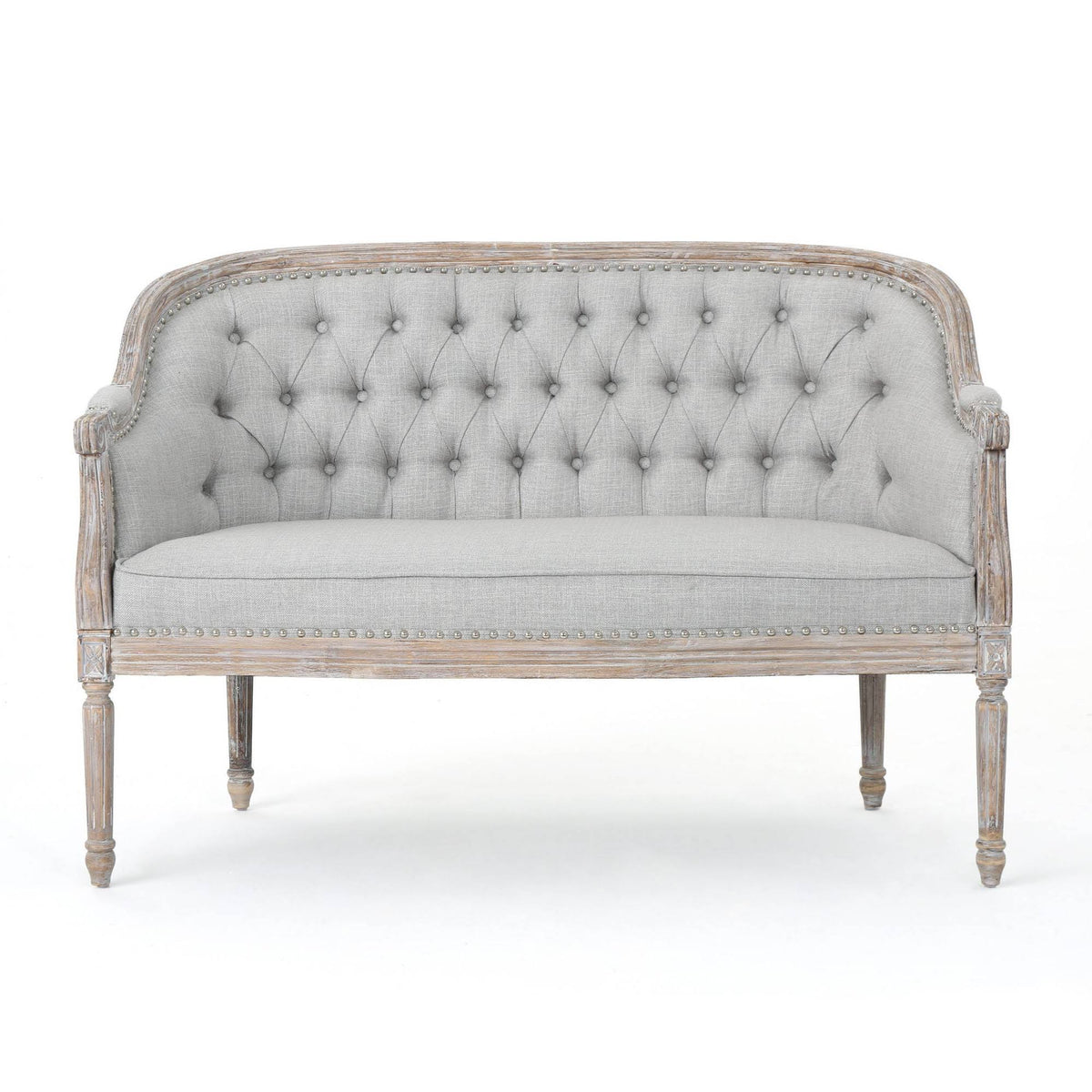 Tufted Loveseat Light Gray W544022