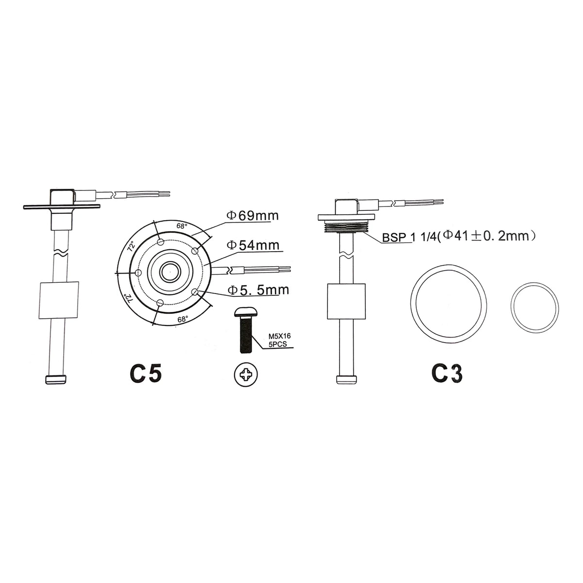 Fuel Stainless Steel Water Level Sensor 240-33ohm A30327