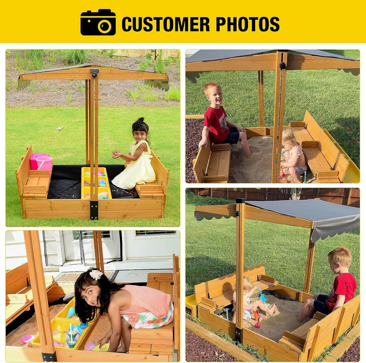 47'' Wooden Sandbox with Lid and Bench K6043