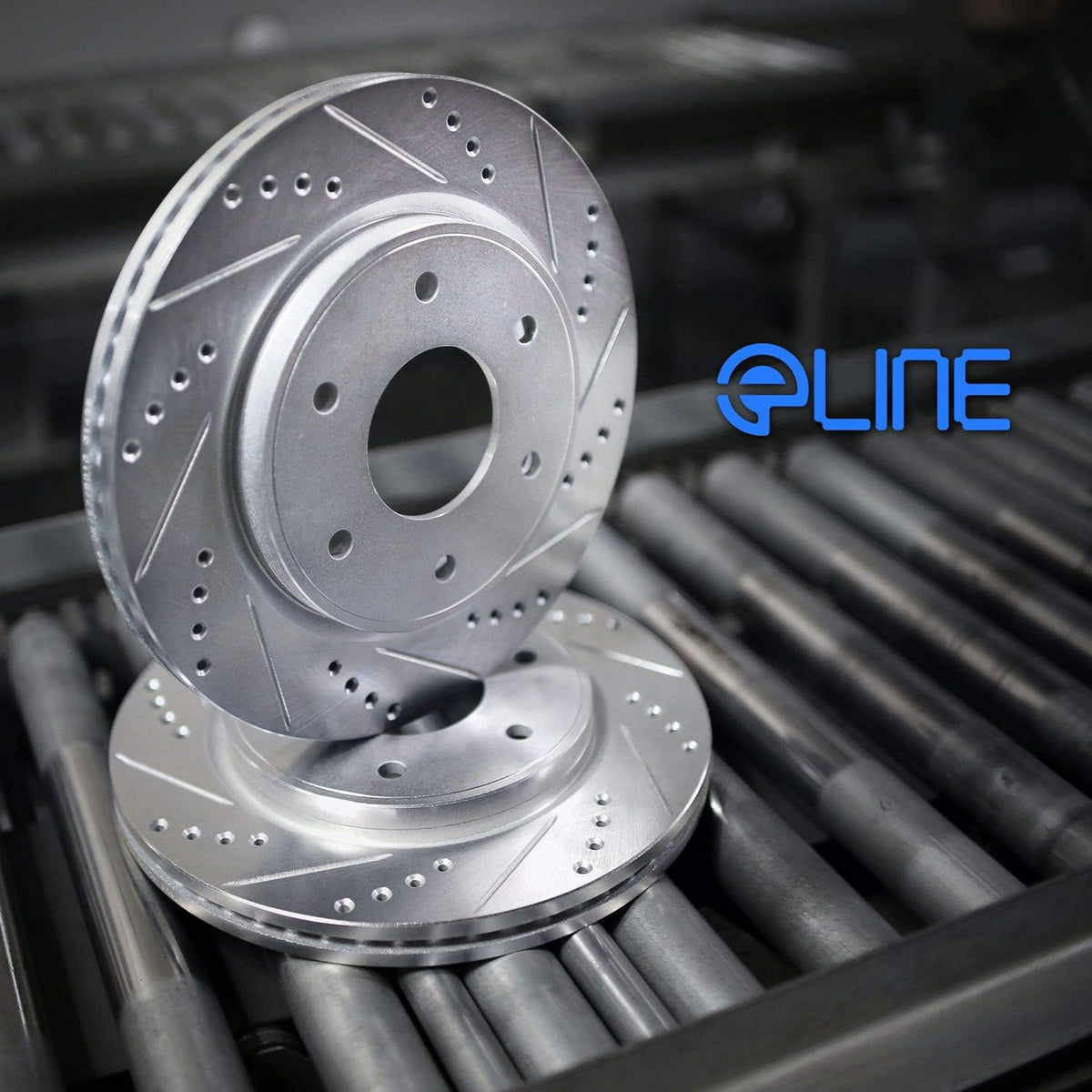 Drilled and Slotted Brake Rotors and Pads with Hardware Kit E645330