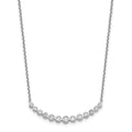 14kt White Gold Diamond Curved Bar Necklace 18 inch Lobster Clasp T886