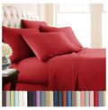 Twin XL 4-Piece Red Bed Sheets with 21" Deep Fitted Sheet T522