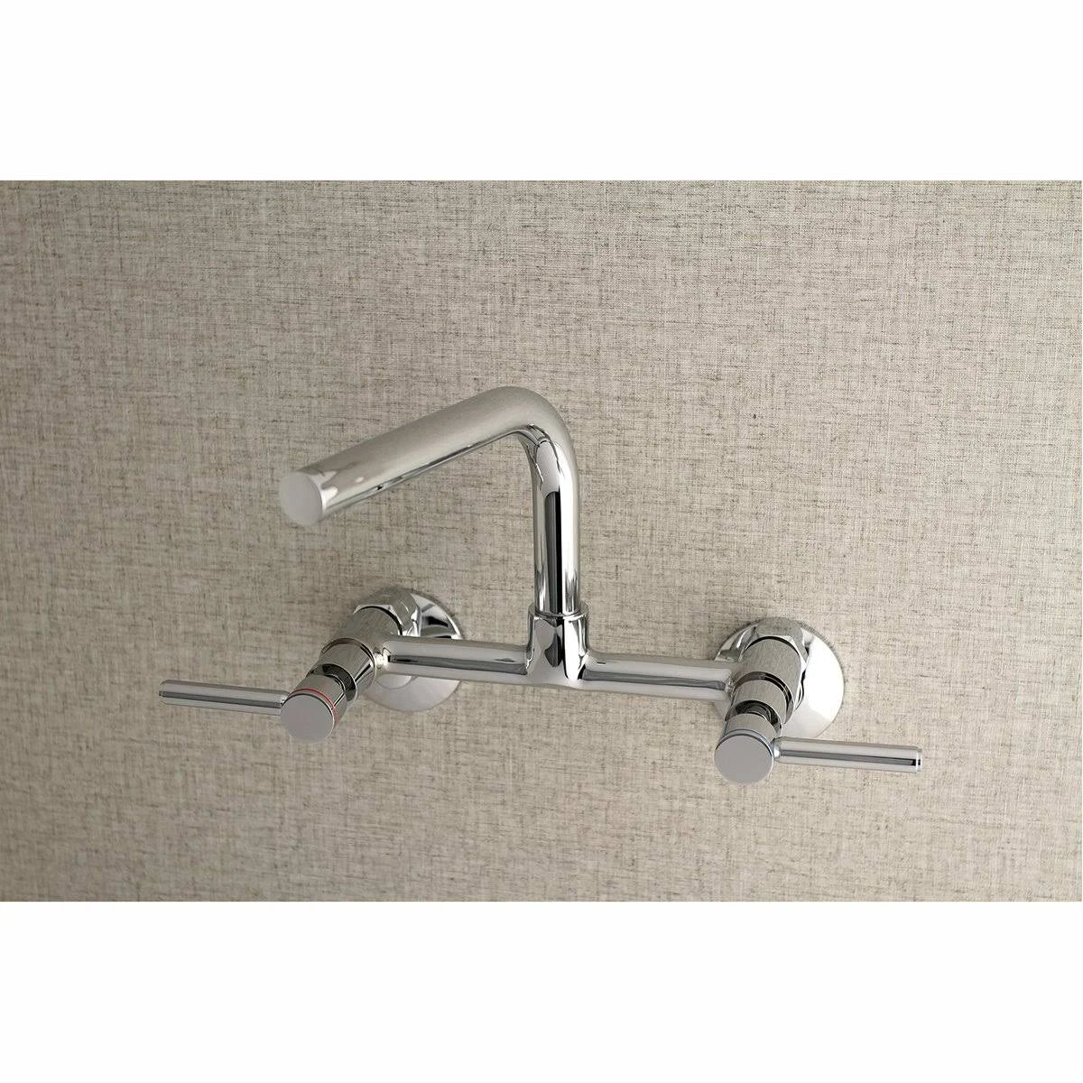 Brushed Nickel Adjustable Center Wall Mount Kitchen Faucet X9432