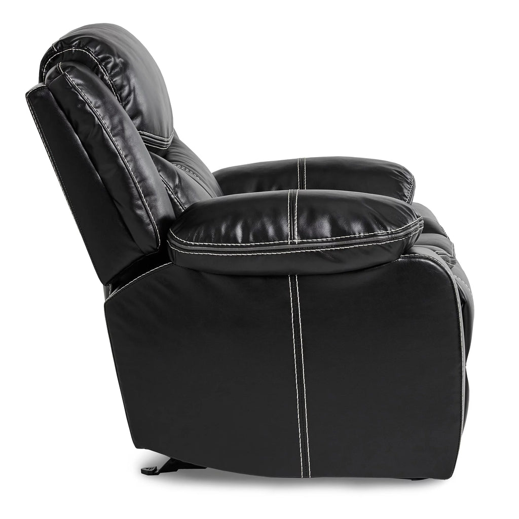 Black Faux Leather Upholstered Reclining Chair K36871