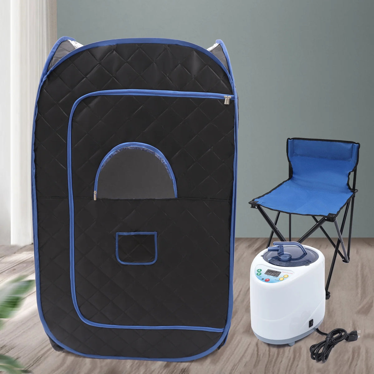 Portable Steam Sauna Tent with 2L Steamer, 99 Minute Timer, Remote Control, Chair, 135CM V301871