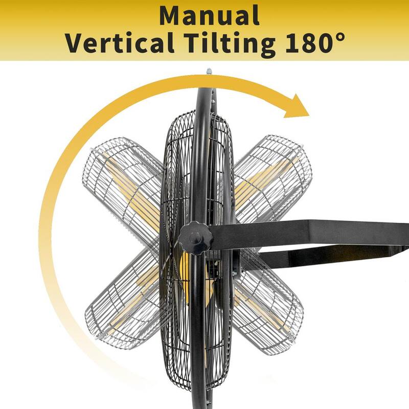 Yellow 3-Speeds Wall Fan with Remote Control S98139