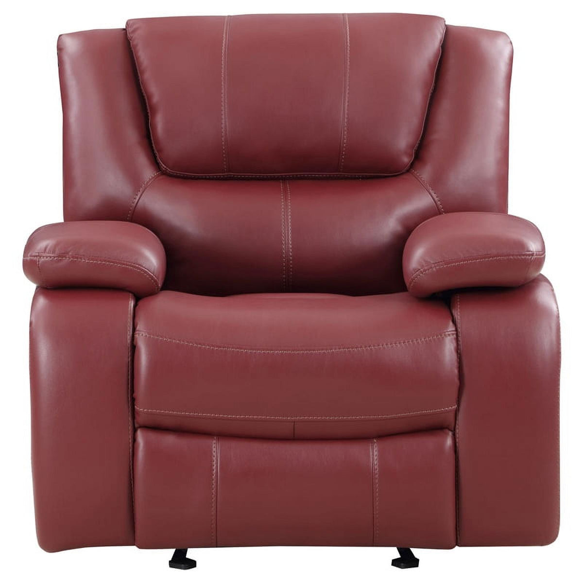 Red Faux Leather Upholstered Glider Recliner E494357