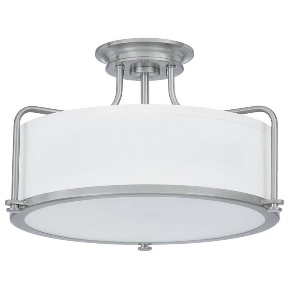 3 Light Semi-Flush Mount Brushed Nickel Finish O634