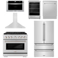 36 Gas Range, Range Hood, Refrigerator, Microwave Drawer, Dishwasher and Beverage Fridge E825090