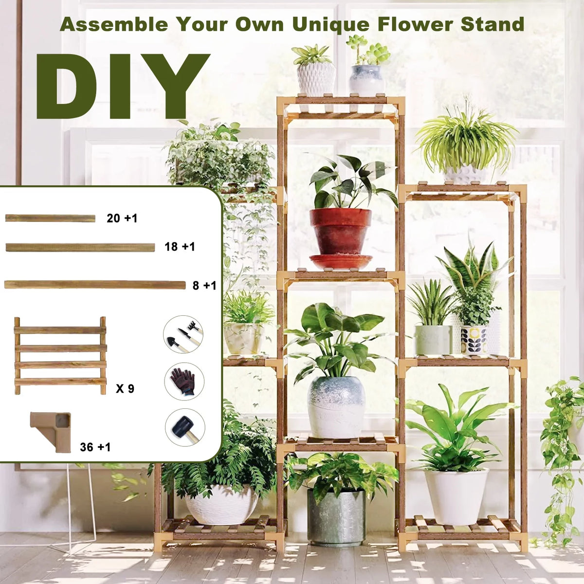 6-Tier Wood Plant Stand Z77106
