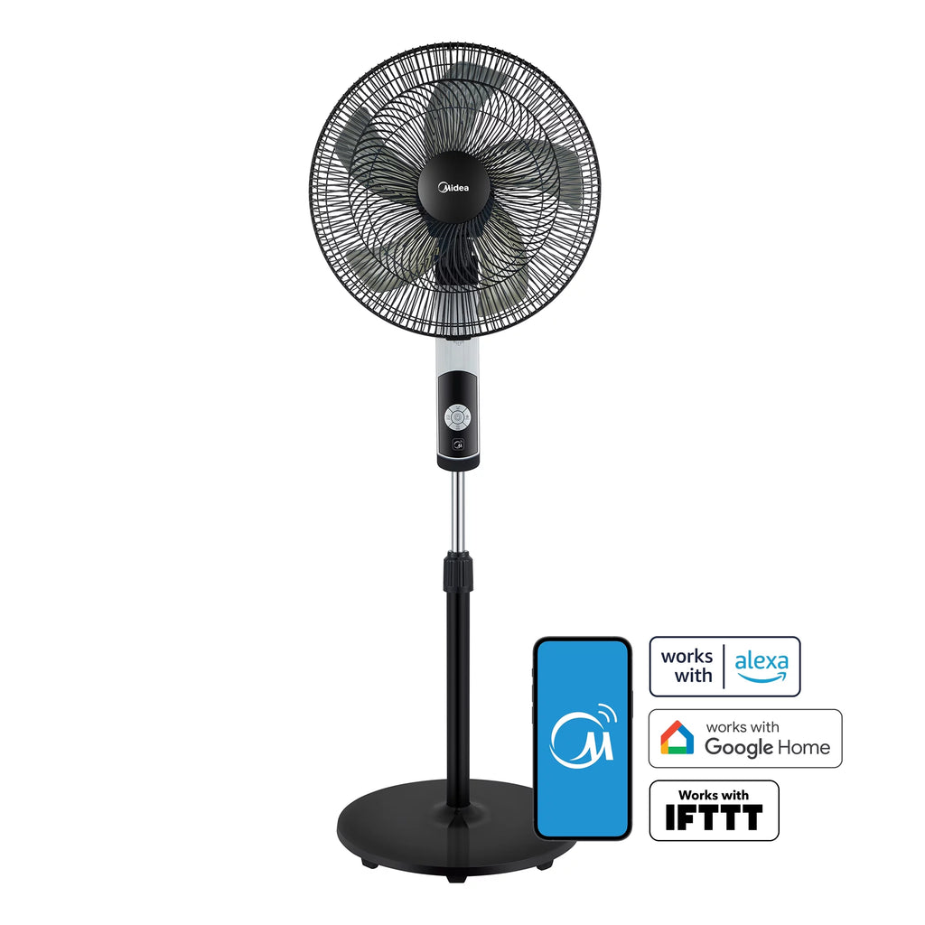 16-inch Smart Pedestal DC Fan with Wi-Fi, Black N544